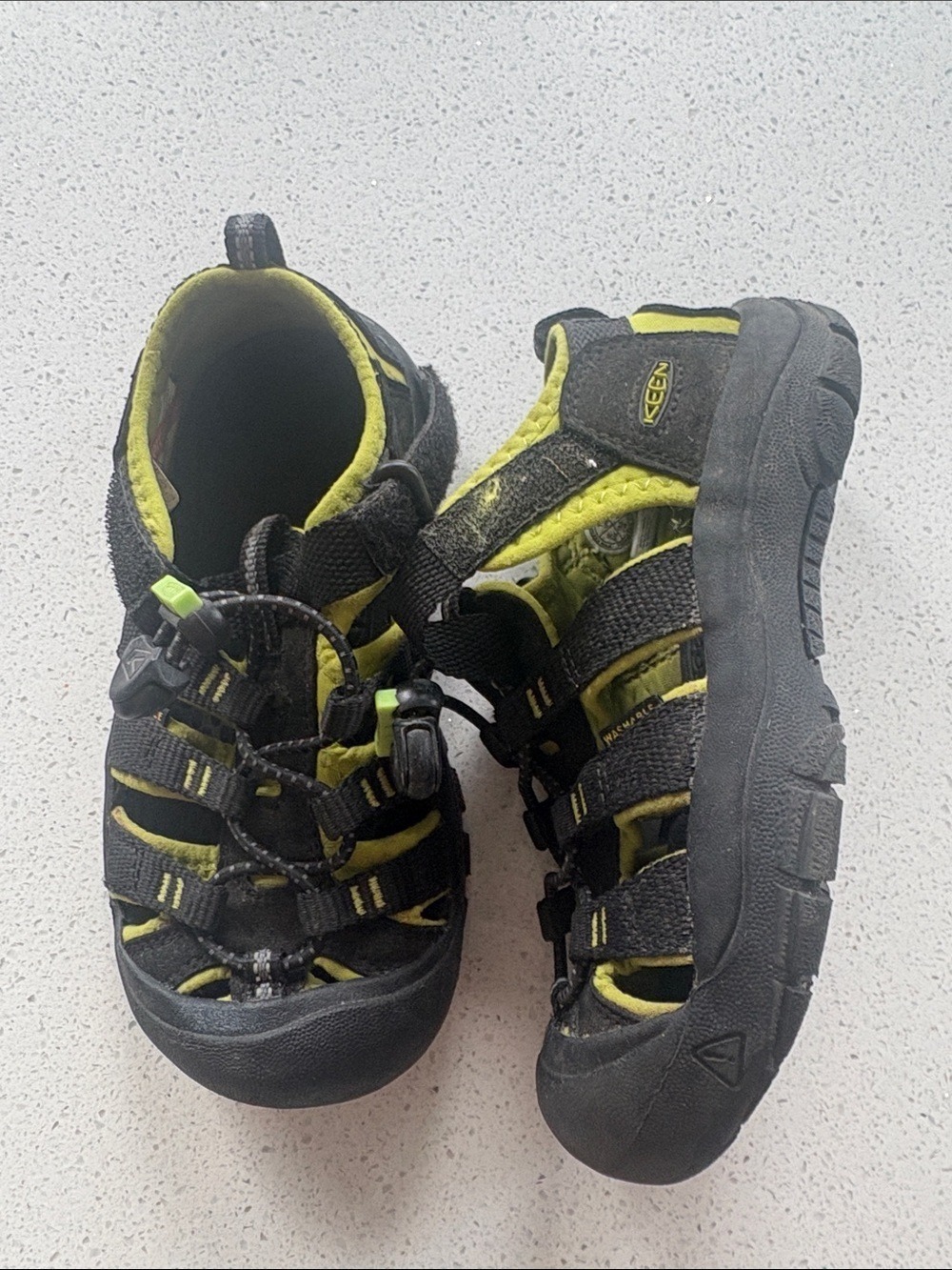 Keen Kids Black and Lime Green Closed-Toe Sport Sandals